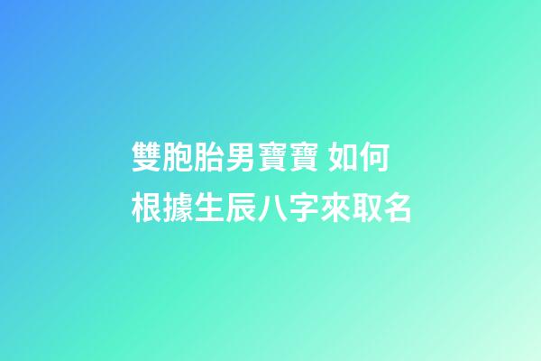 雙胞胎男寶寶 如何根據生辰八字來取名